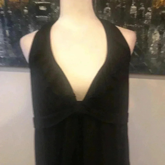 a.n.a Cute Little Black Ruffled Halter Mini Dress size XL - Picture 2 of 7